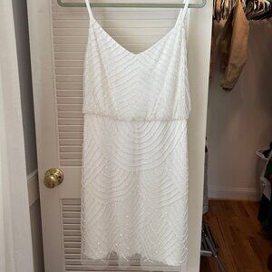 Adrianna Papell Ivory Beaded Mini Dress